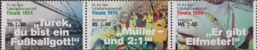 D,Bund MiNr. W 144 Fußball WM 1954+1974+1990 (3380+3381+3382)