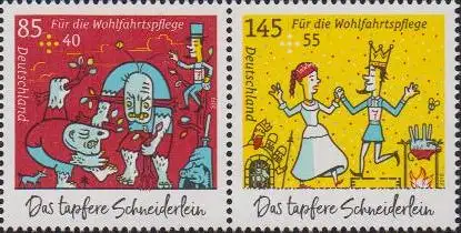 D,Bund MiNr. W 160 Wohlfahrt, Grimms Märchen D.tapfere Schneiderlein (3439+3440)