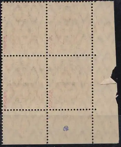 Allenstein Mi.Nr. I Freim. des Dt. Reiches Mi.Nr. 145 ovaler Audruck (4er-Block)