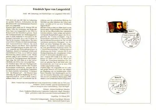 D,Bund Blatt 11/91 Friedrich Spee von Langenfeld (Marke MiNr.1503)