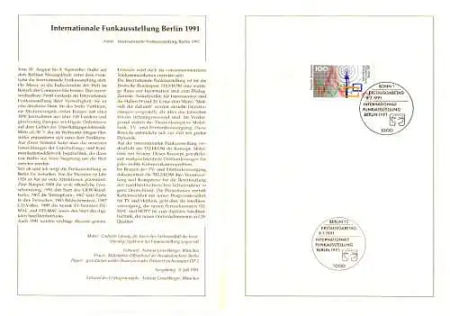 D,Bund Blatt 31/91 Int. Funkausstellung IFA Berlin (Marke MiNr.1553)