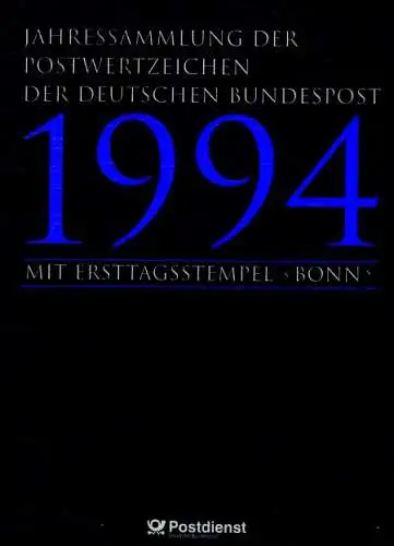 D,Bund Jahressammlung 1994 mit 43 Faltblättern