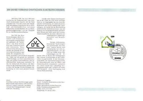 D,Bund Blatt 4/93 Verband Dt. Elektrotechniker (Marke MiNr.1648)