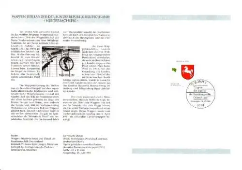 D,Bund Blatt 28/93 Wappen Niedersachen (Marke MiNr.1662)