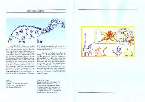 D,Bund Blatt 31/94 Für uns Kinder, Fabelwesen (Block MiNr.30)