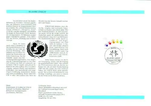 D,Bund Blatt 23/96 50 Jahre UNICEF (Marke MiNr.1869)