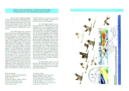 D,Bund Blatt 25/96 Vorpommersche Boddenlandschaft (Block MiNr.36)