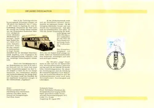 D,Bund Blatt 29/97 Dieselmotor (Marke MiNr.1942)