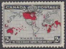 Kanada Mi.Nr. 74 Penny-Porto, Landkarte Britisches Weltreich (2)