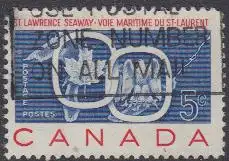 Kanada Mi.Nr. 334 St.-Lorenz-Seeweg, Wappen über Karte der Großen Seen (5)