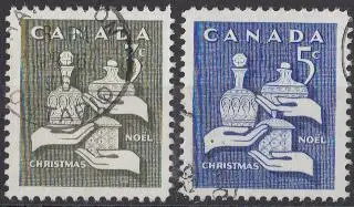 Kanada Mi.Nr. 387-88Ax Weihnachten, Gaben der drei Weisen (2 Werte)