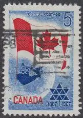 Kanada Mi.Nr. 397x 100Jahre Dominion of Canada, Erdkugel, Flagge (5)