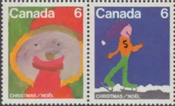 Kanada Mi.Nr. Zdr.611/610 Weihnachten, Weihnachtsmann, Schlittschuhläufer