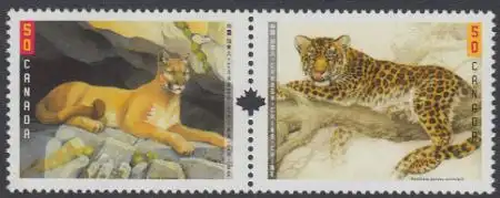 Kanada Mi.Nr. Zdr.2297-98 Großkatzen, Puma und Leopard