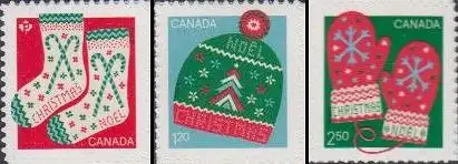 Kanada MiNr. 3679-81 Weihnachten, Socken, Mütze, Handschuhe, skl (3 Werte)