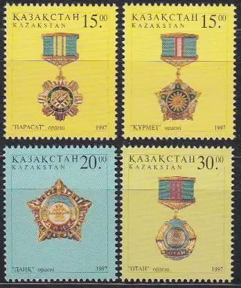 Kasachstan Mi.Nr. 178-81 Kasachische Orden (4 Werte)