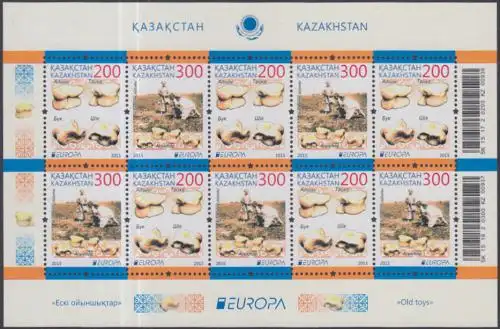 Kasachstan MiNr. Klbg.905-06 Europa 15, Hist.Spielzeug, Schagai-Spiel