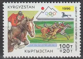 Kirgisien Mi.Nr. 120 Olymp. Spiele 1996 Atlanta, Springreiten, Galopp (100+20)