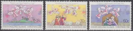 Kokos-Inseln Mi.Nr. 75-77 Weihnachten 1981, Engel (3 Werte)