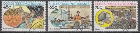 Kokos-Inseln Mi.Nr. 177-79 Industrie und Handwerk (3 Werte)