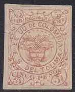 Kolumbien (Tolima) Mi.Nr. 3a Freim. Wappen und Kondor, rötlichbraun (5)