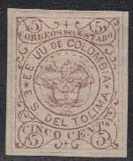 Kolumbien (Tolima) Mi.Nr. 3b Freim. Wappen und Kondor, dunkelbraun (5)