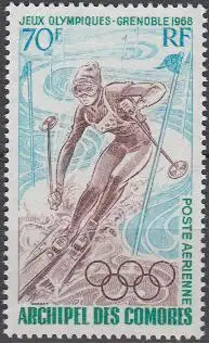 Komoren Mi.Nr. 86 Olympische Winterspiele 1968 Grenoble, Slalom (70)