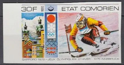 Komoren Mi.Nr. 267B Olympiade 1976 Innsbruck, Riesenslalom, ungez. (30)