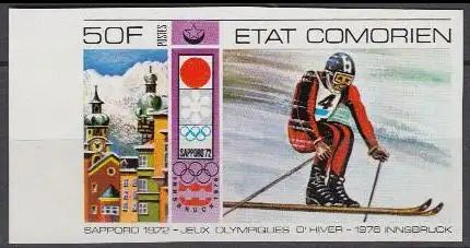 Komoren Mi.Nr. 269B Olympiade 1976 Innsbruck, Abfahrtslauf, ungez. (50)