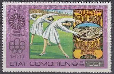 Komoren Mi.Nr. 279A Olympiade 1976 Montreal Gymnastic St. Louis 1904, gez. (100)