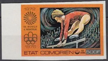 Komoren Mi.Nr. 280B Olympiade 1976 Montreal, Kunstturnen, ungez. (500)