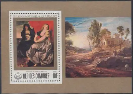 Komoren Mi.Nr. Block 159 Rubens, 400.Geb., Gemälde Maria Magdalena und Martha