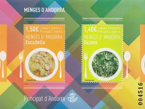 Andorra span Mi.Nr. Block 17 Typische Gerichte, Gastronomie