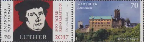 D,Bund MiNr. W 139 Luther und Wartburg (3300+3310)