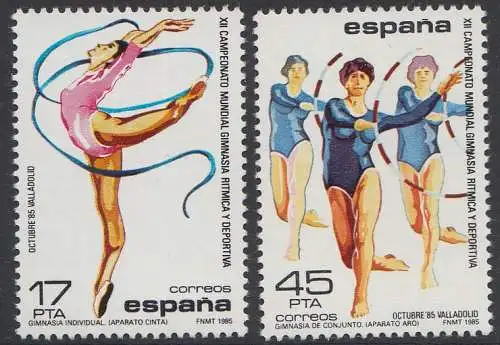 Spanien, Mi.Nr. 2696-97 Weltmeisterschaft Rhythmische Sportgymnastik  (2 Werte)