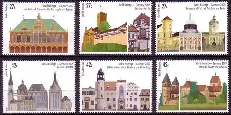 UNO New York Mi.Nr. 1143-48 UNESCO-Welterbe, Deutschland (6 Werte)