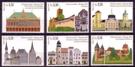 UNO Genf Mi.Nr. 646-51 UNESCO-Welterbe, Deutschland (6 Werte)