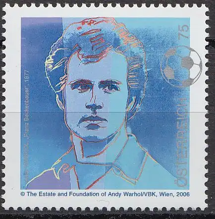 Österreich Mi.Nr. 2579 Franz Beckenbauer, Graphik von Andy Warhol (75)