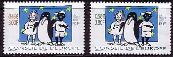 F,Europarat Dienst Mi.Nr. 57-58 Tomi Ungerer, Karrikatur (2 Werte)