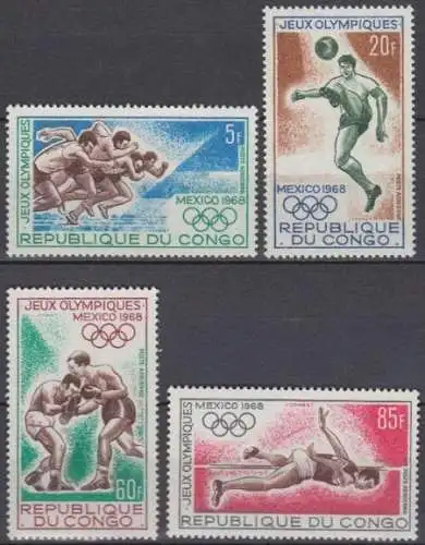 Kongo (Brazzaville) Mi.Nr. 167-70 Olympia 1968 Mexiko (4 Werte)