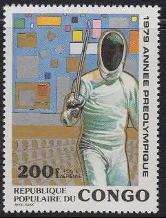 Kongo (Brazzaville) Mi.Nr. 709 Vorolympisches Jahr, Fechten (200)