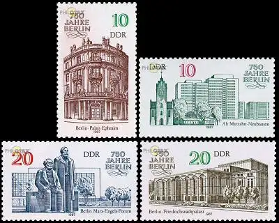 D,DDR Mi.Nr. 3075-78 750 Jahre Berlin (II) (4 Werte)