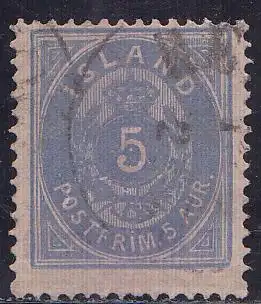 Island Mi.Nr. 6A Ziffer mit Krone im Oval