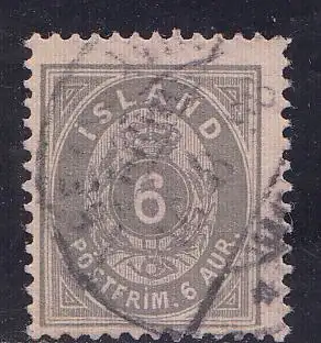Island Mi.Nr. 7B Ziffer mit Krone im Oval