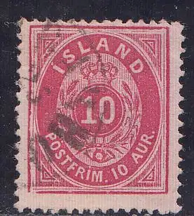 Island Mi.Nr. 8A Ziffer mit Krone im Oval