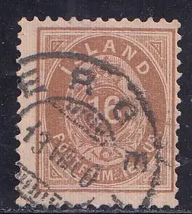 Island Mi.Nr. 9B Ziffer mit Krone im Oval, gestempelt 