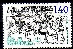 Andorra frz. Mi.Nr. 313 Europa 81, Bärentanz (1,40)