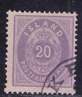 Island Mi.Nr. 10Ab Ziffer mit Krone im Oval, gestempelt 