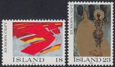 Island Mi.Nr. 502-03 Europa 75, Gemälde (2 Werte)