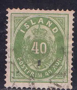 Island Mi.Nr. 11A Ziffer mit Krone im Oval